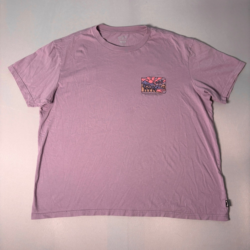 Billabong Adventure Division Mens XL Organic Premium Tee Purple Graphic T-Shirt